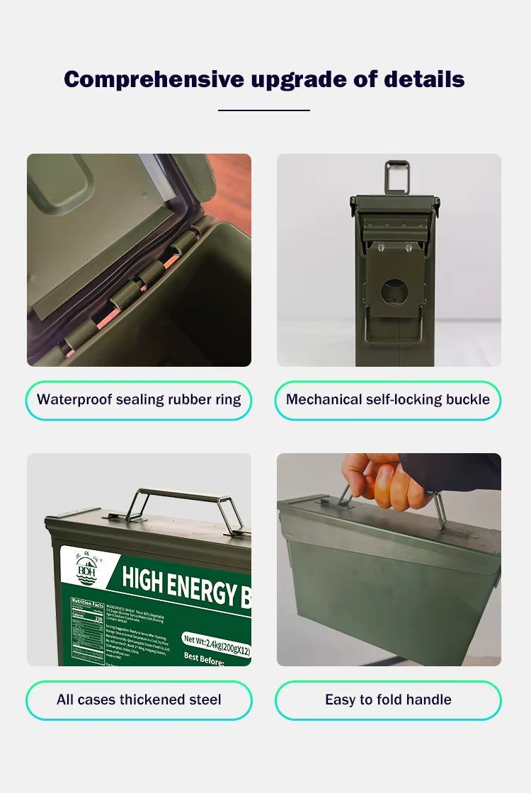 Nödkakor i ammolåda för snygg och säker förvaring 12x200 gr