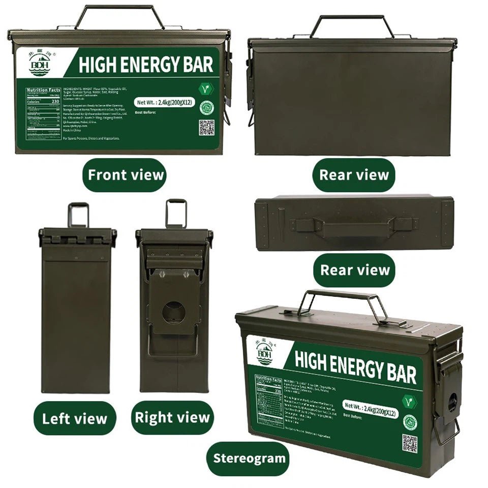 Nödkakor i ammolåda för snygg och säker förvaring 12x200 gr - Mylar.se