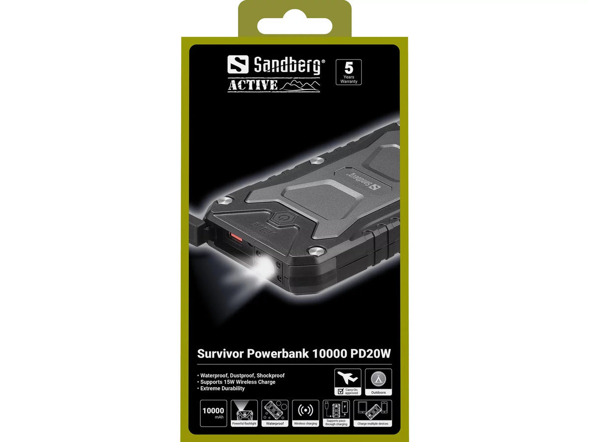 Sandberg Survivor Powerbank 10000 PD20W - Mylar.se