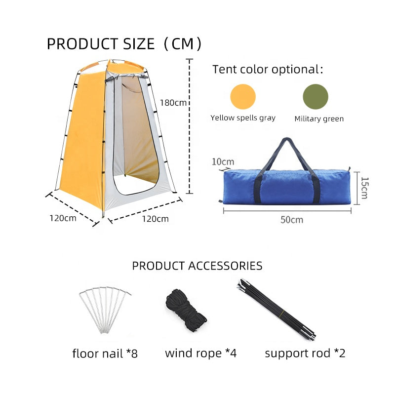 Ståtält för ombyte, dusch eller