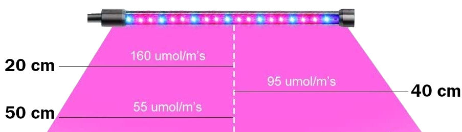 Växtbelysning 4 armar - välj vitt eller färgat ljus