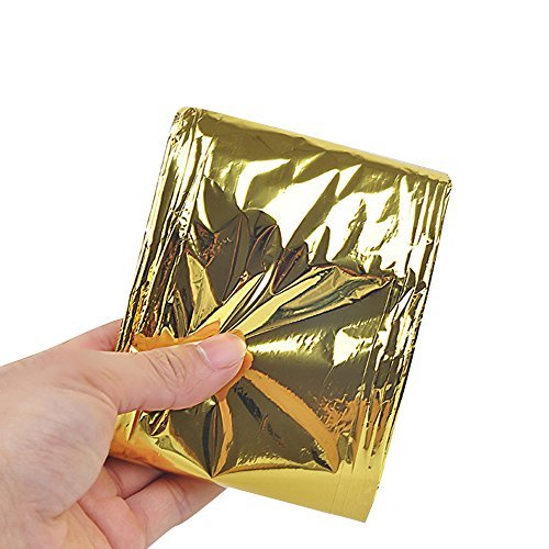 Nödfilt / Räddningsfilt 2,1 x 1,3m guld och silver från 19,90 st - Mylar.se