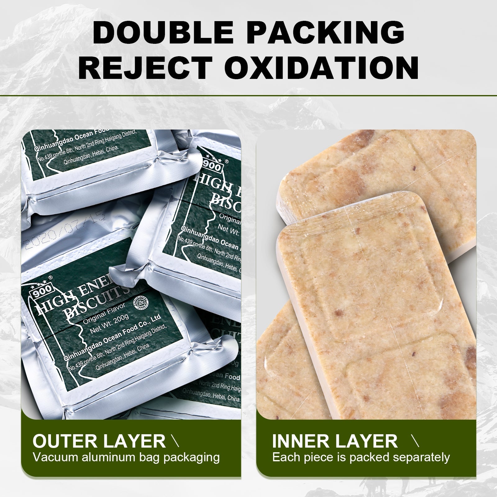 Nödkakor i ammolåda för snygg och säker förvaring 12x200 gr - Mylar.se