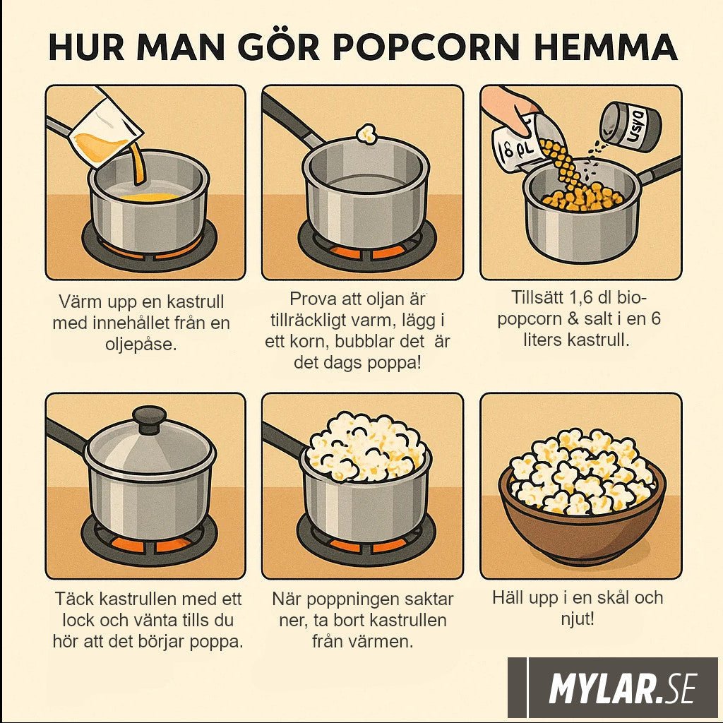 Biopopcorn hemma – En komplett guide för popcornälskare - Mylar.se
