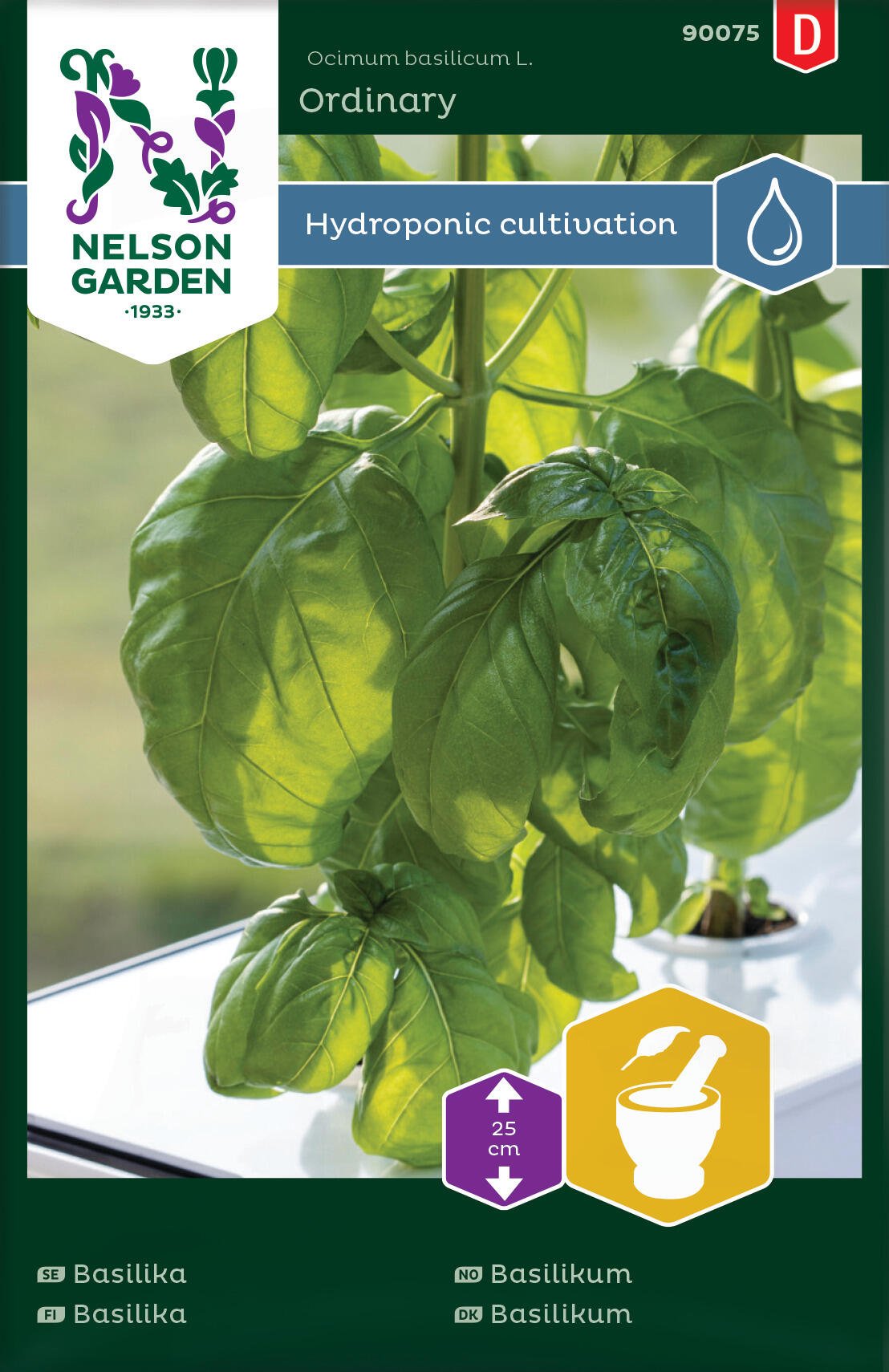 Basilika Ordinary - Hydroponisk Odling – Med Riklig Skörd Från Nelson Garden 90075 - Mylar.se