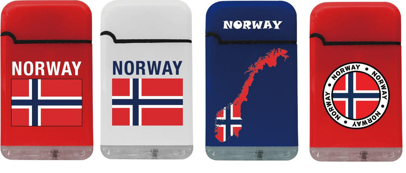 Norwegenfeuerzeug 4er-Pack, Sturmfeuerzeug mit Doppelstrahlflammen